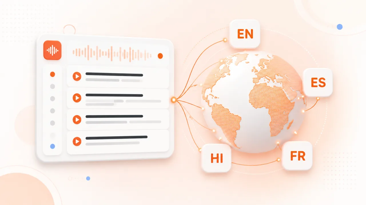 Choose the transcript language from the video's caption tracks
