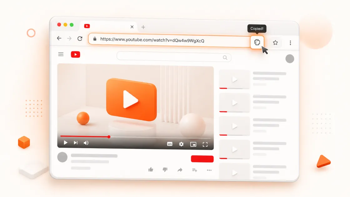 Copy the YouTube video link from the address bar